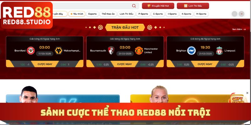 Sảnh cược Thể thao RED88 nổi trội